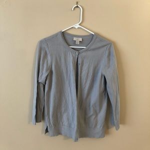 LOFT Gray Button Up Cardigan Sweater